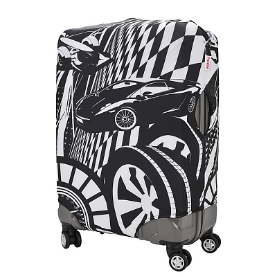 Чехол для чемодана среднего размера Black&White Cars