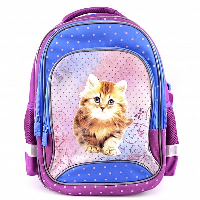 Рюкзак школьный для девочки с котенком 