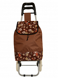 Тележка YX-6300 dr.brown+color цветы(2k) с сумкой