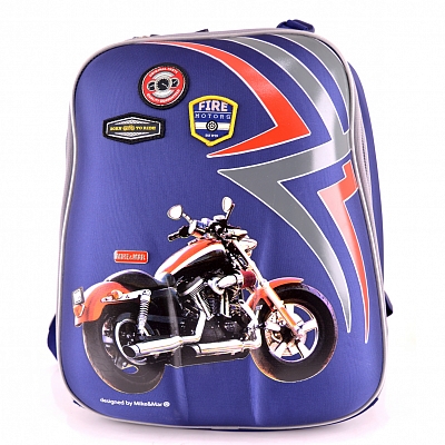 Рюкзак школьный для мальчика с мотоциклом 